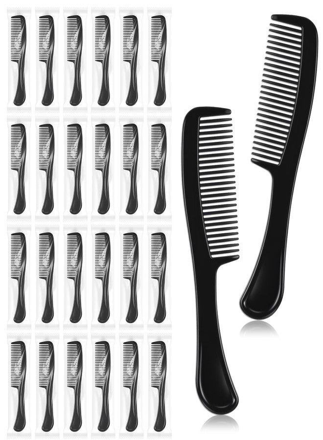 Exclaith 200 pcs Bulk Hair Combs Individually Wrapped Plastic Unbreakable Combs Polypropylene Long Handle Hair Comb for Women, Kids, Hotel, Shelter, Homeless, Charity, and Church, Black - Image 1